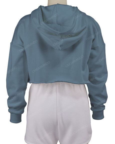Raw Edge Crop Hoodie
