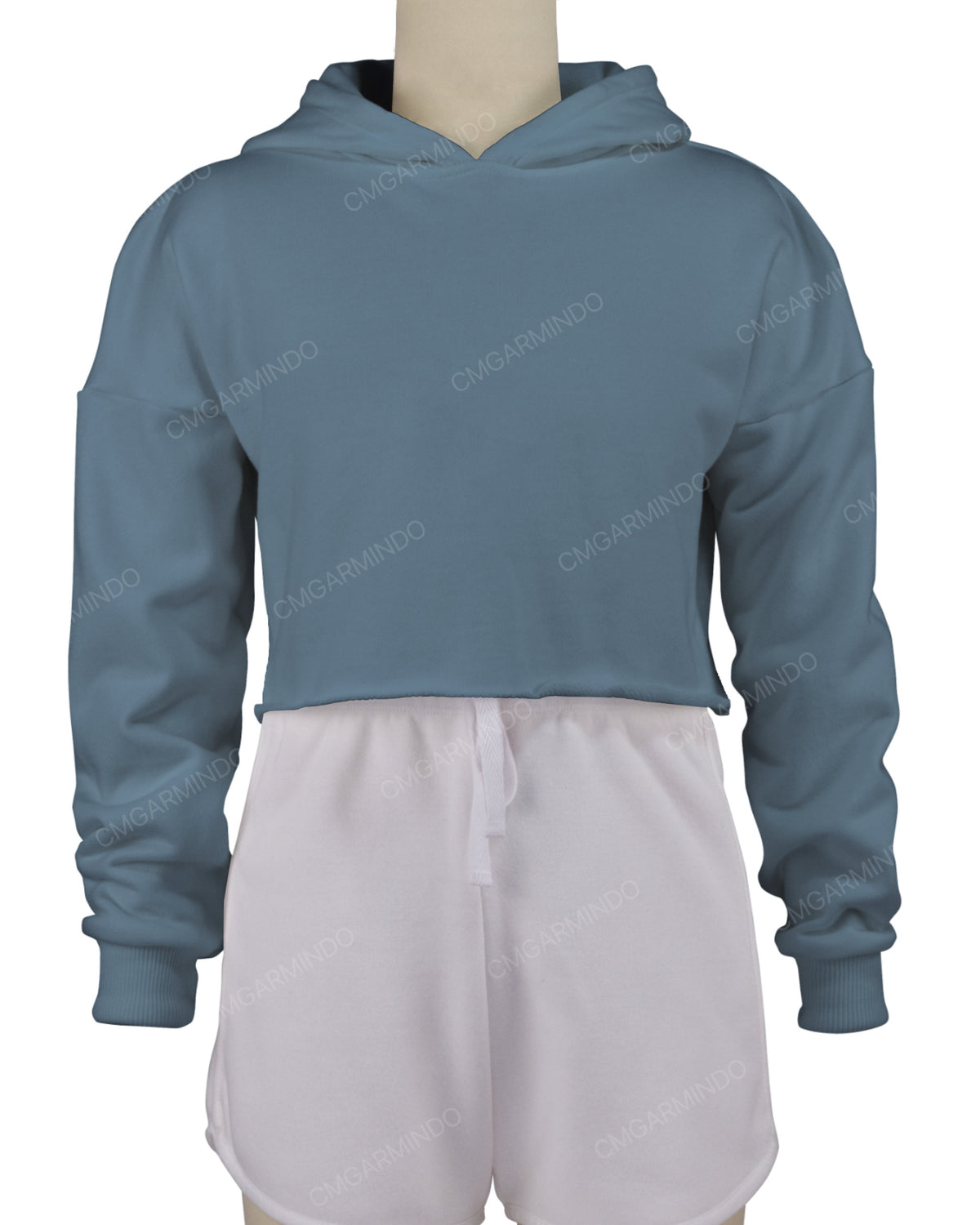 Raw Edge Crop Hoodie