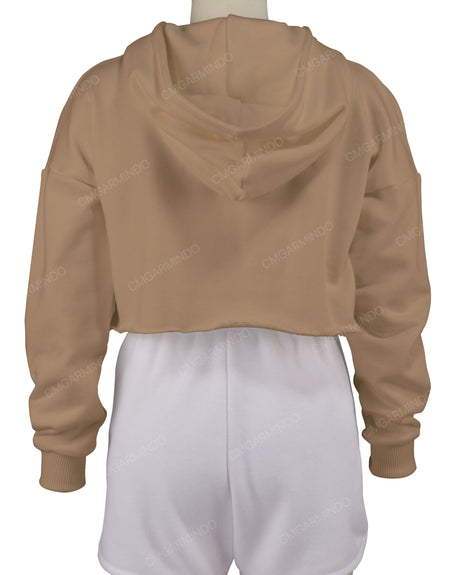 Raw Edge Crop Hoodie