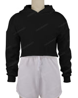 Raw Edge Crop Hoodie