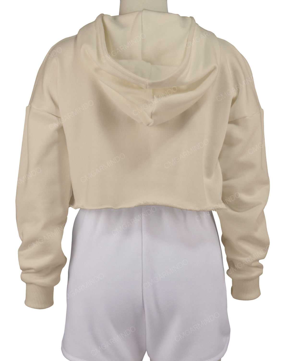 Raw Edge Crop Hoodie