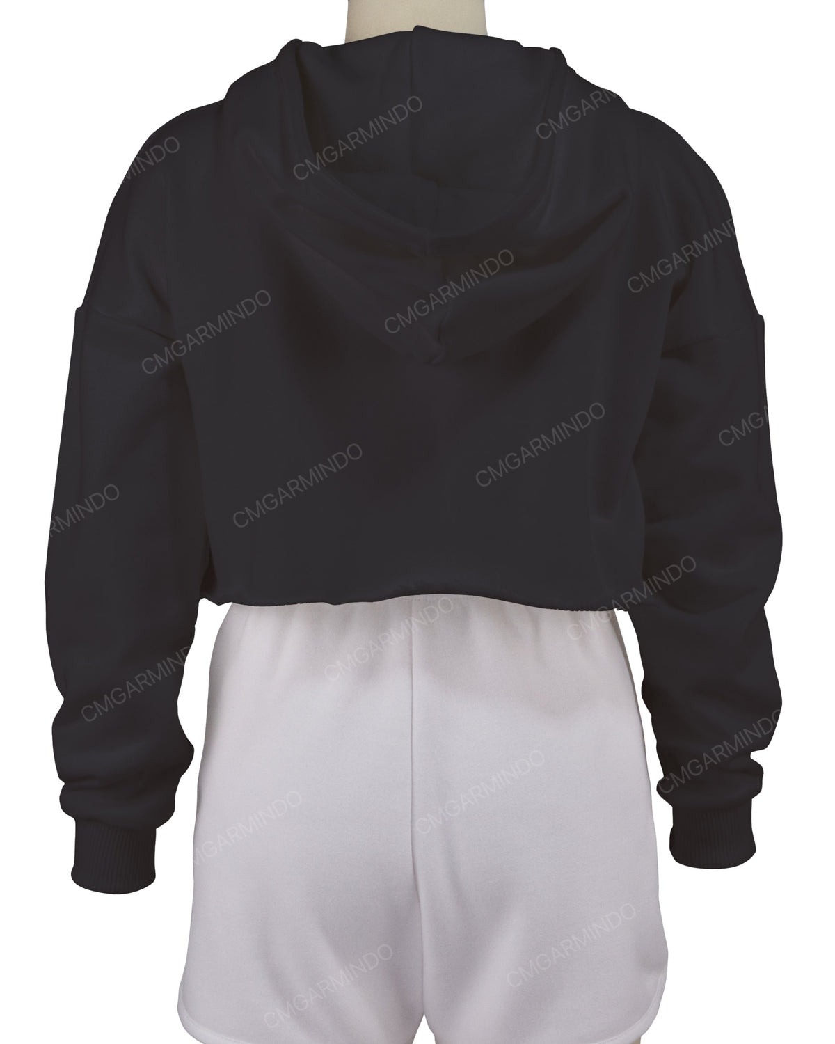 Raw Edge Crop Hoodie
