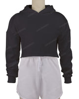 Raw Edge Crop Hoodie