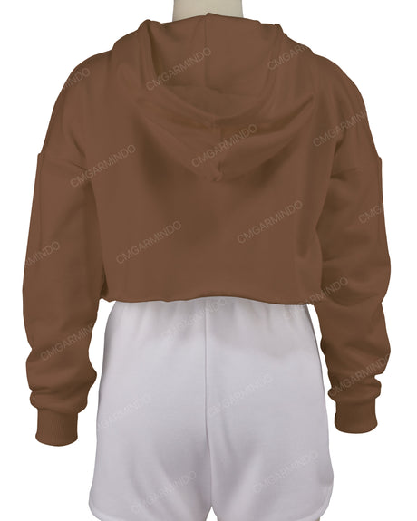 Raw Edge Crop Hoodie