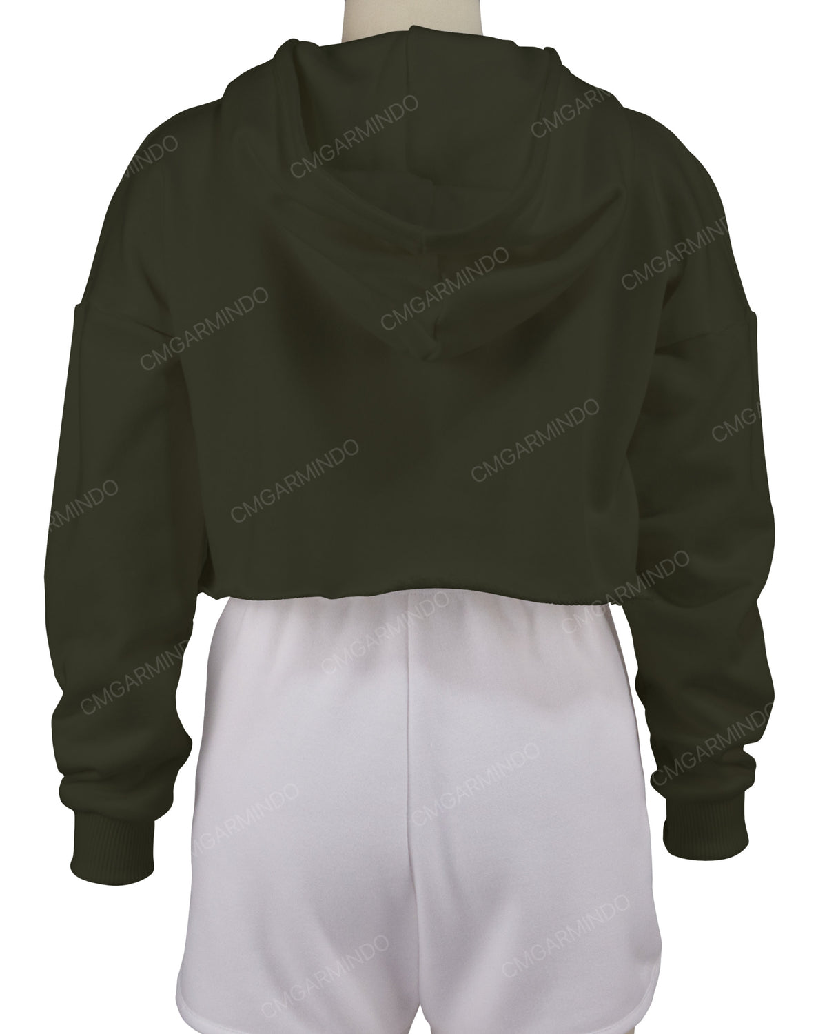 Raw Edge Crop Hoodie