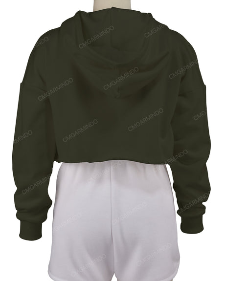 Raw Edge Crop Hoodie
