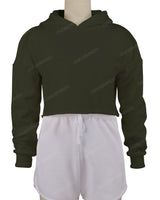 Raw Edge Crop Hoodie