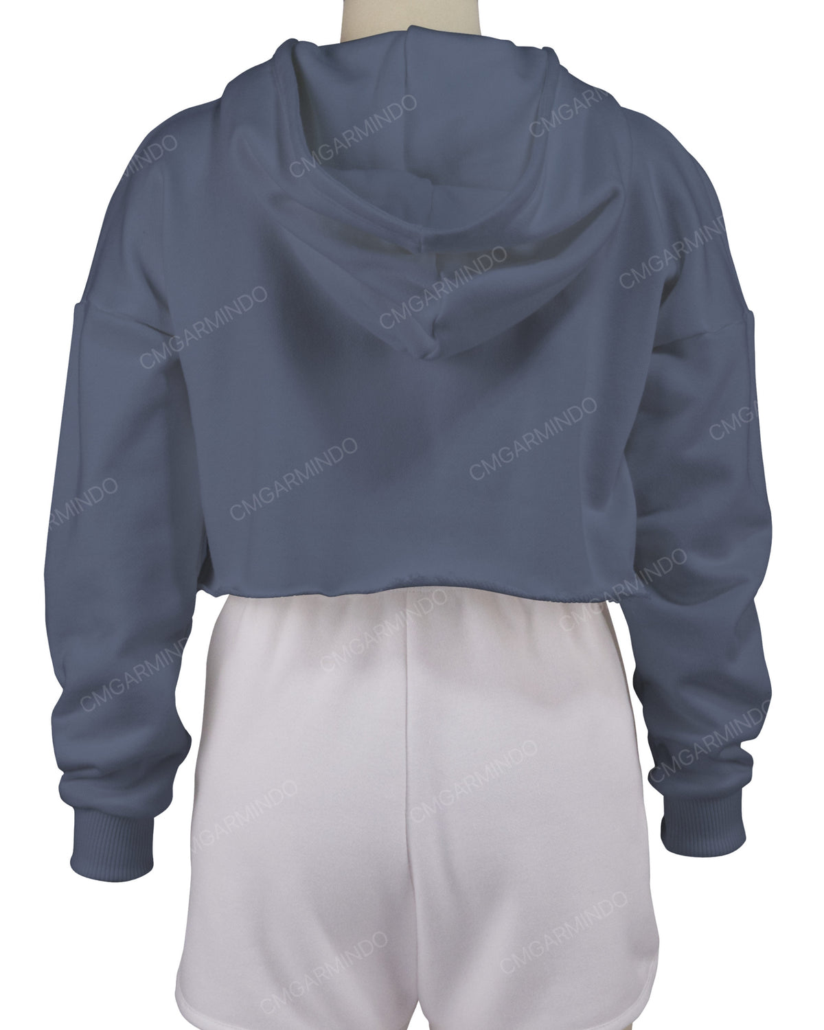 Raw Edge Crop Hoodie