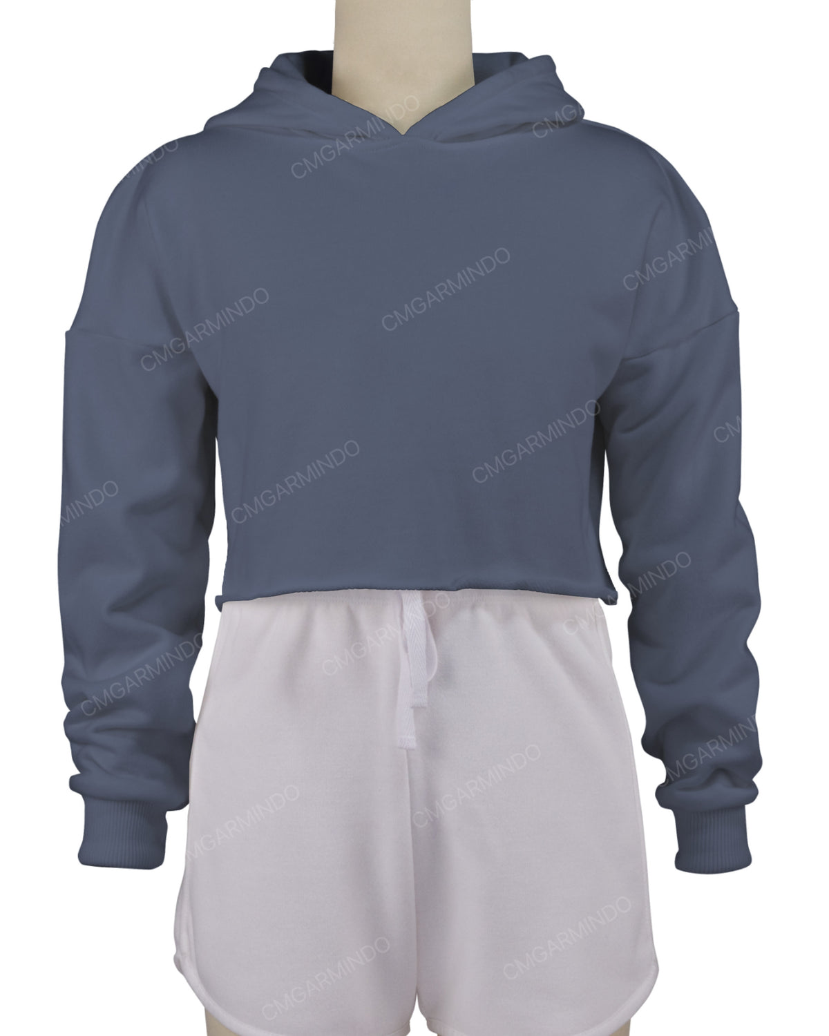 Raw Edge Crop Hoodie