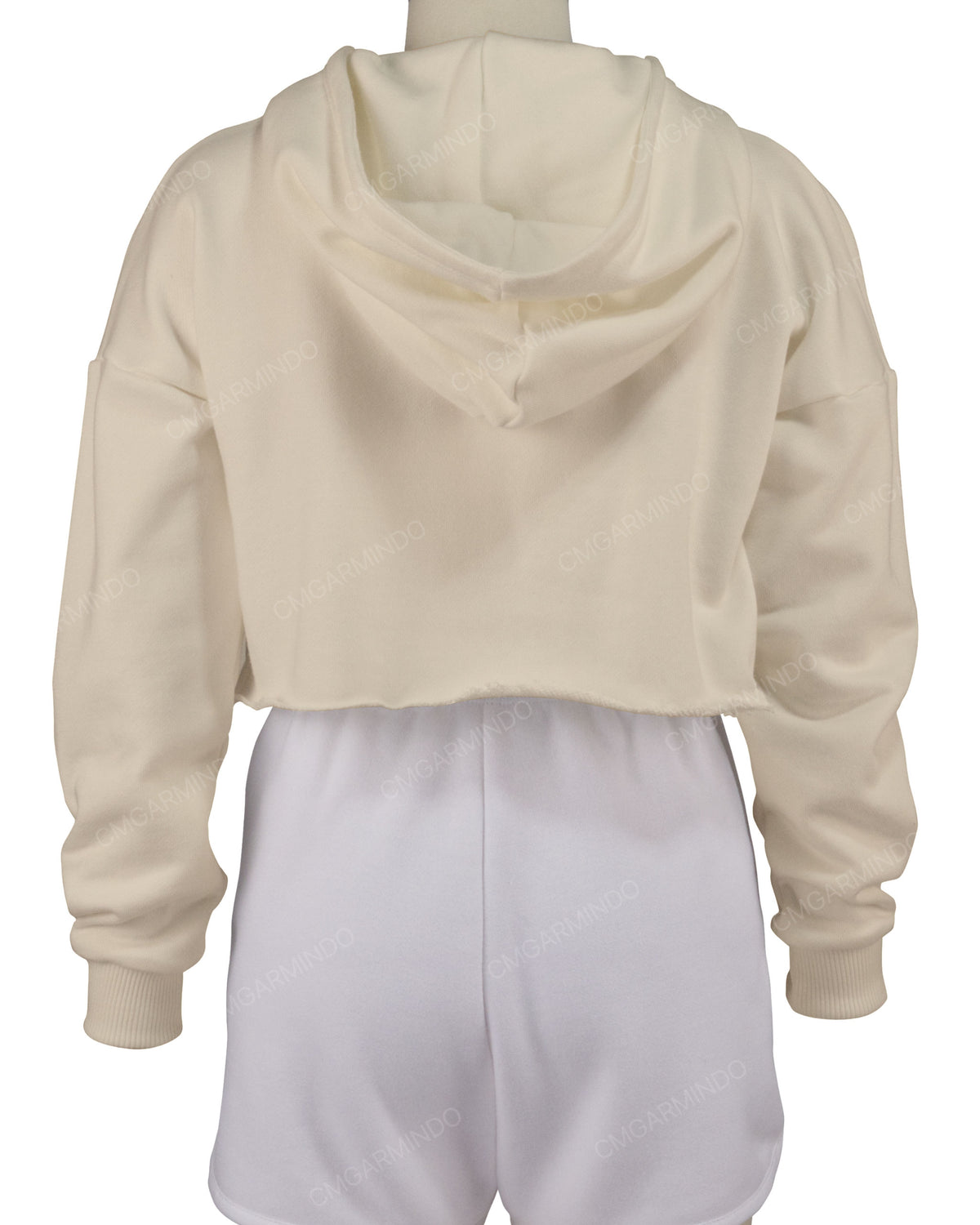 Raw Edge Crop Hoodie