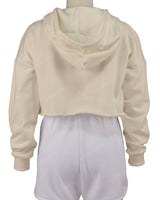 Raw Edge Crop Hoodie