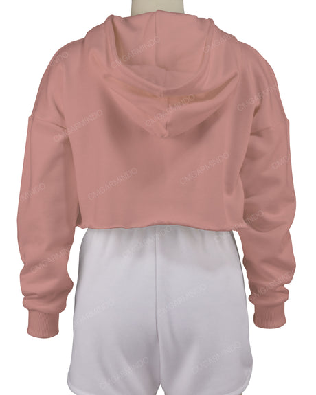 Raw Edge Crop Hoodie