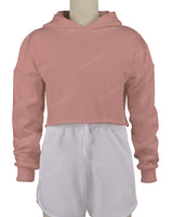 Raw Edge Crop Hoodie