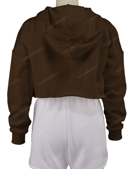Raw Edge Crop Hoodie
