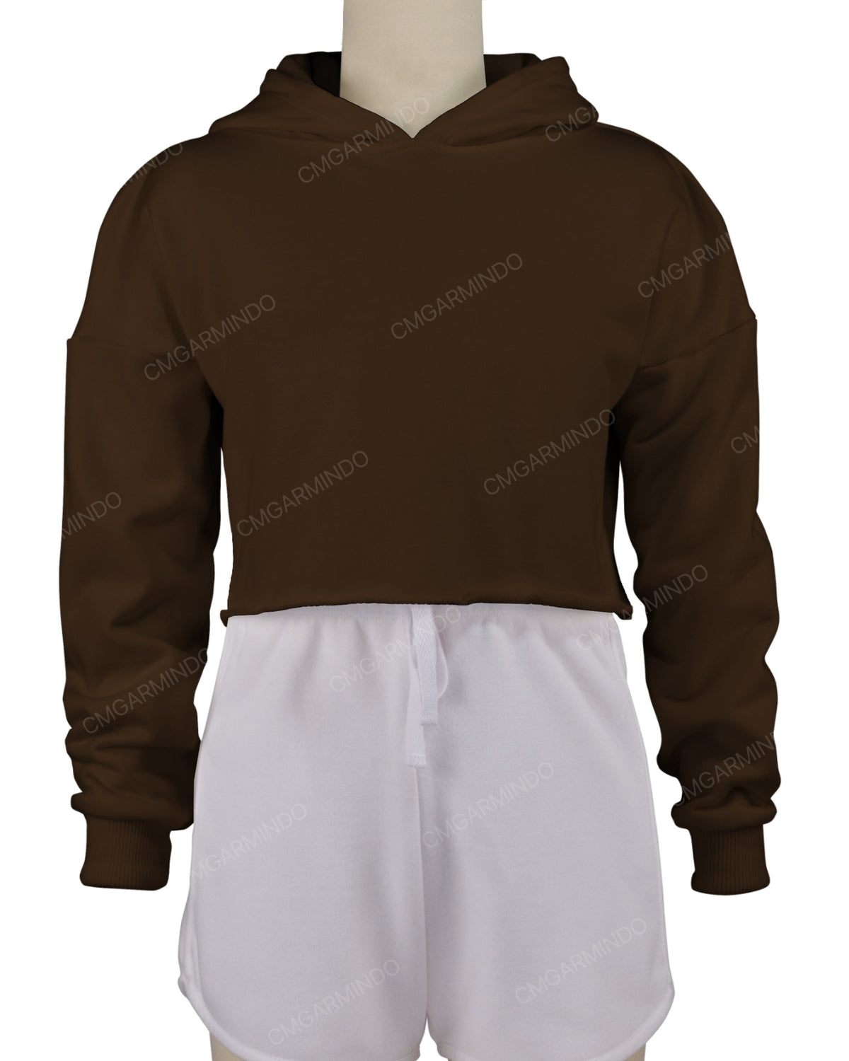 Raw Edge Crop Hoodie