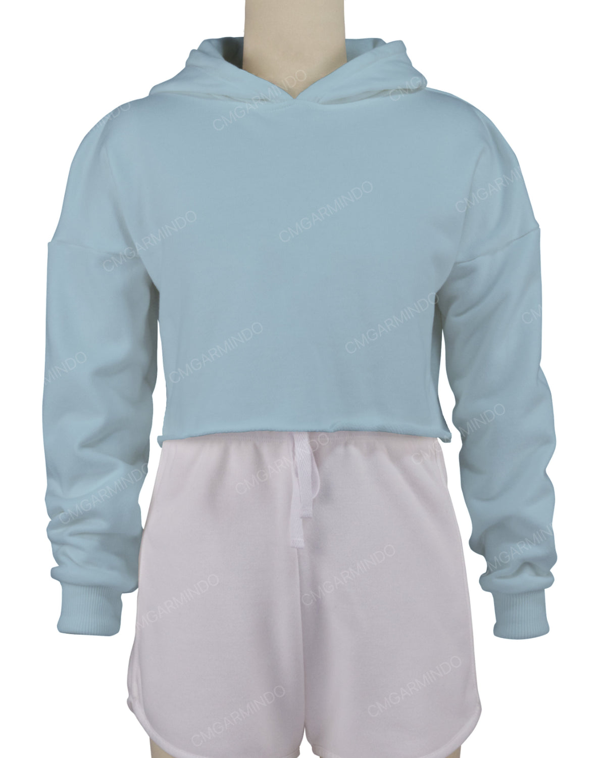 Raw Edge Crop Hoodie