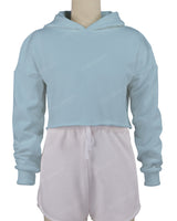 Raw Edge Crop Hoodie