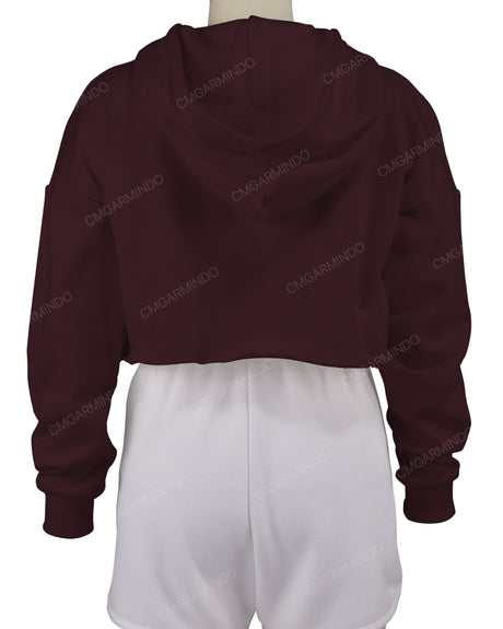 Raw Edge Crop Hoodie