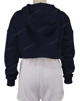 Raw Edge Crop Hoodie