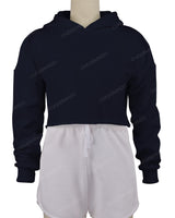 Raw Edge Crop Hoodie