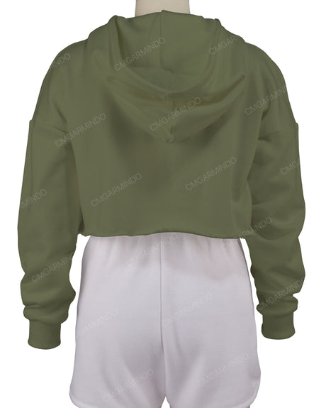 Raw Edge Crop Hoodie