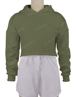 Raw Edge Crop Hoodie