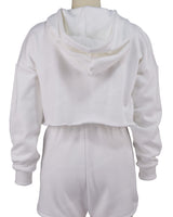 Raw Edge Crop Hoodie