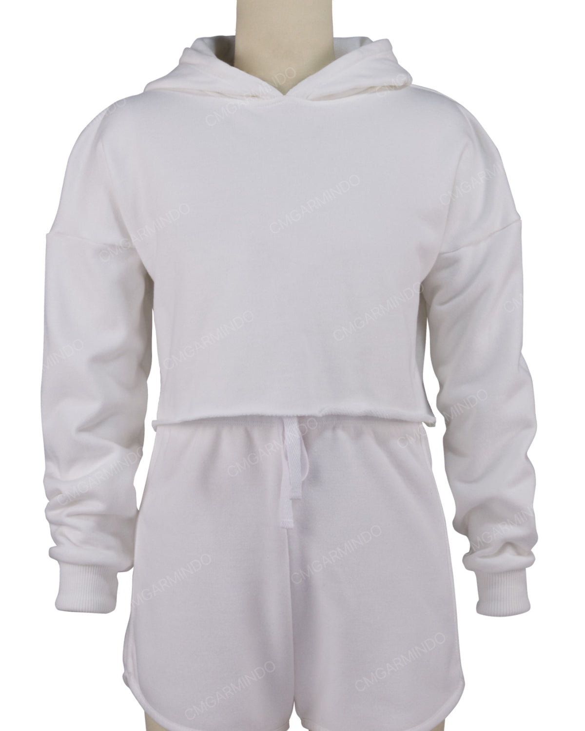 Raw Edge Crop Hoodie