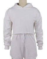 Raw Edge Crop Hoodie