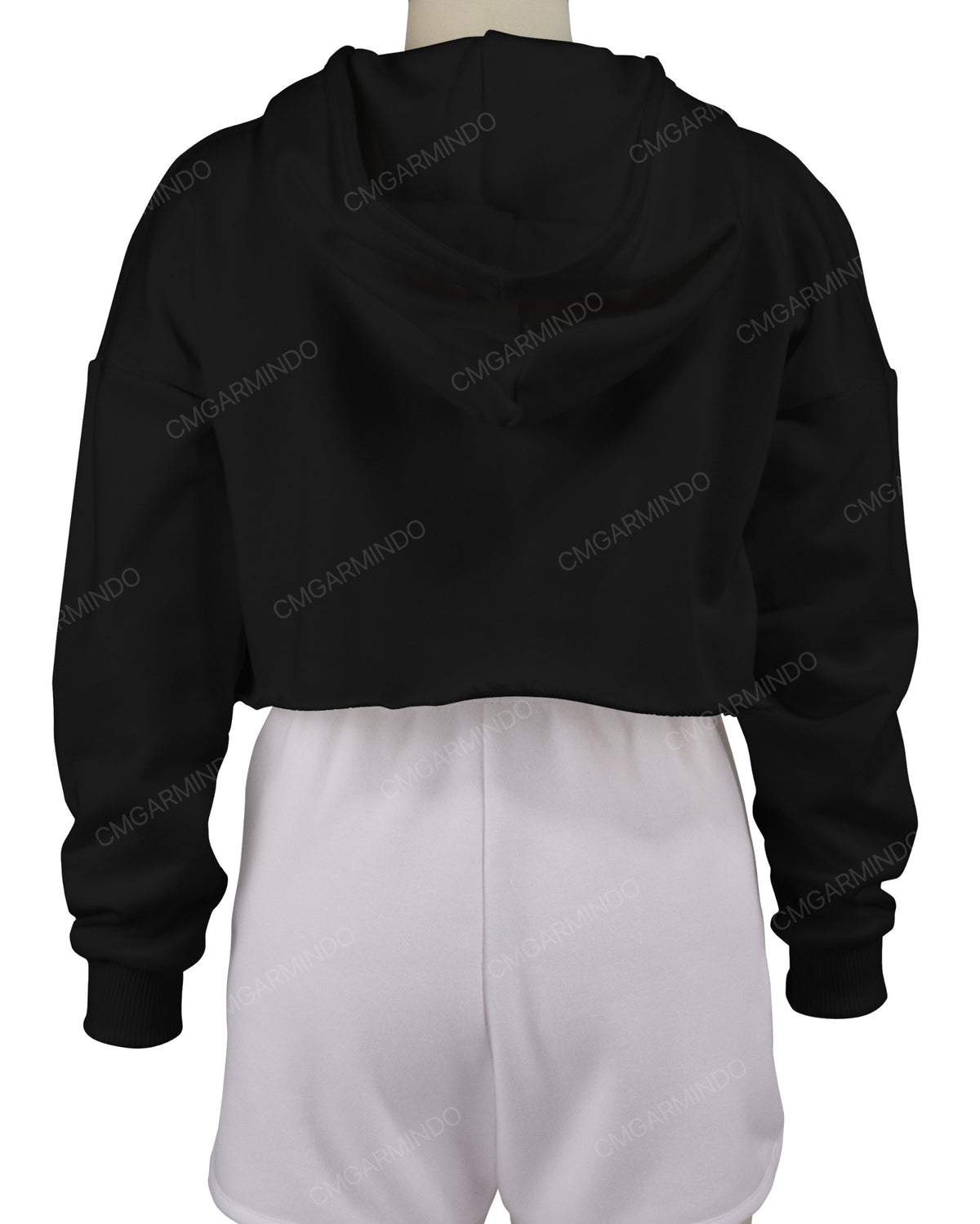 Raw Edge Crop Hoodie