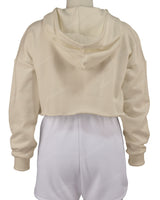 Raw Edge Crop Hoodie