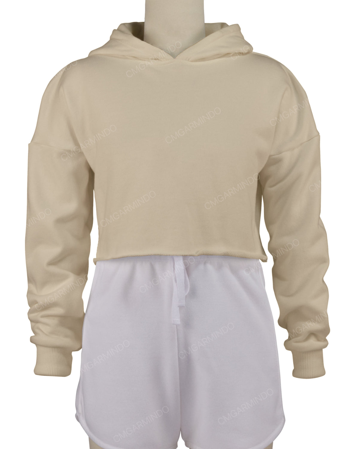 Raw Edge Crop Hoodie