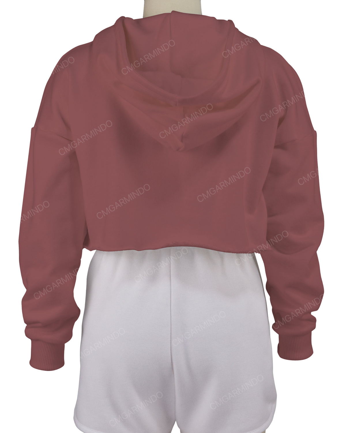 Raw Edge Crop Hoodie