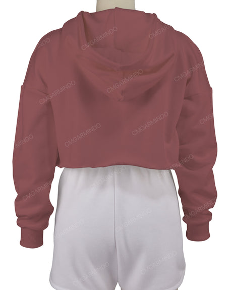 Raw Edge Crop Hoodie