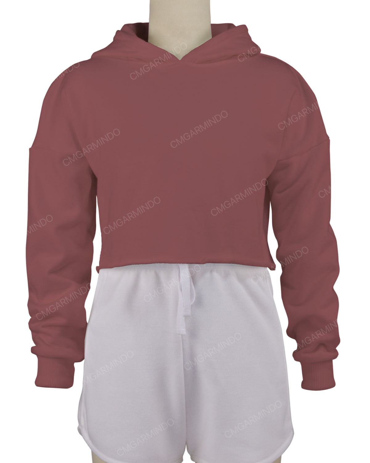 Raw Edge Crop Hoodie