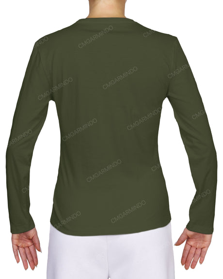 Fitted Long Sleeve V-Neck T-Shirt
