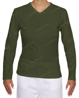 Fitted Long Sleeve V-Neck T-Shirt