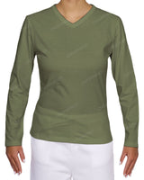 Fitted Long Sleeve V-Neck T-Shirt
