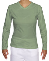 Fitted Long Sleeve V-Neck T-Shirt