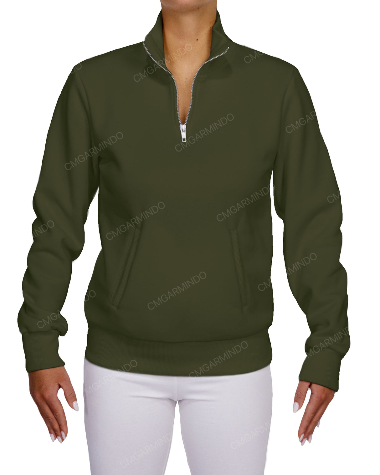 High Neck 1/4 Zip Sweatshirt