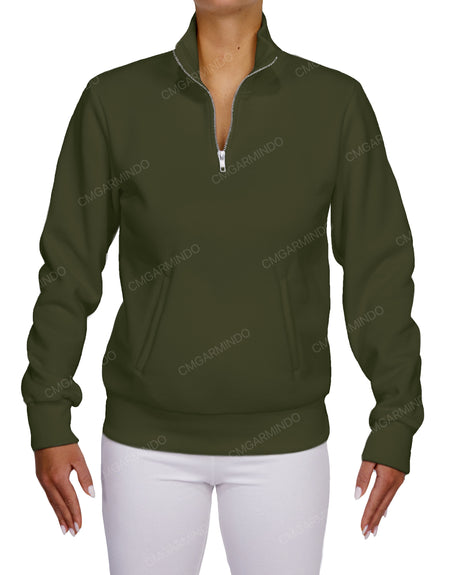 High Neck 1/4 Zip Sweatshirt