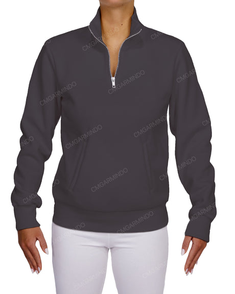 High Neck 1/4 Zip Sweatshirt