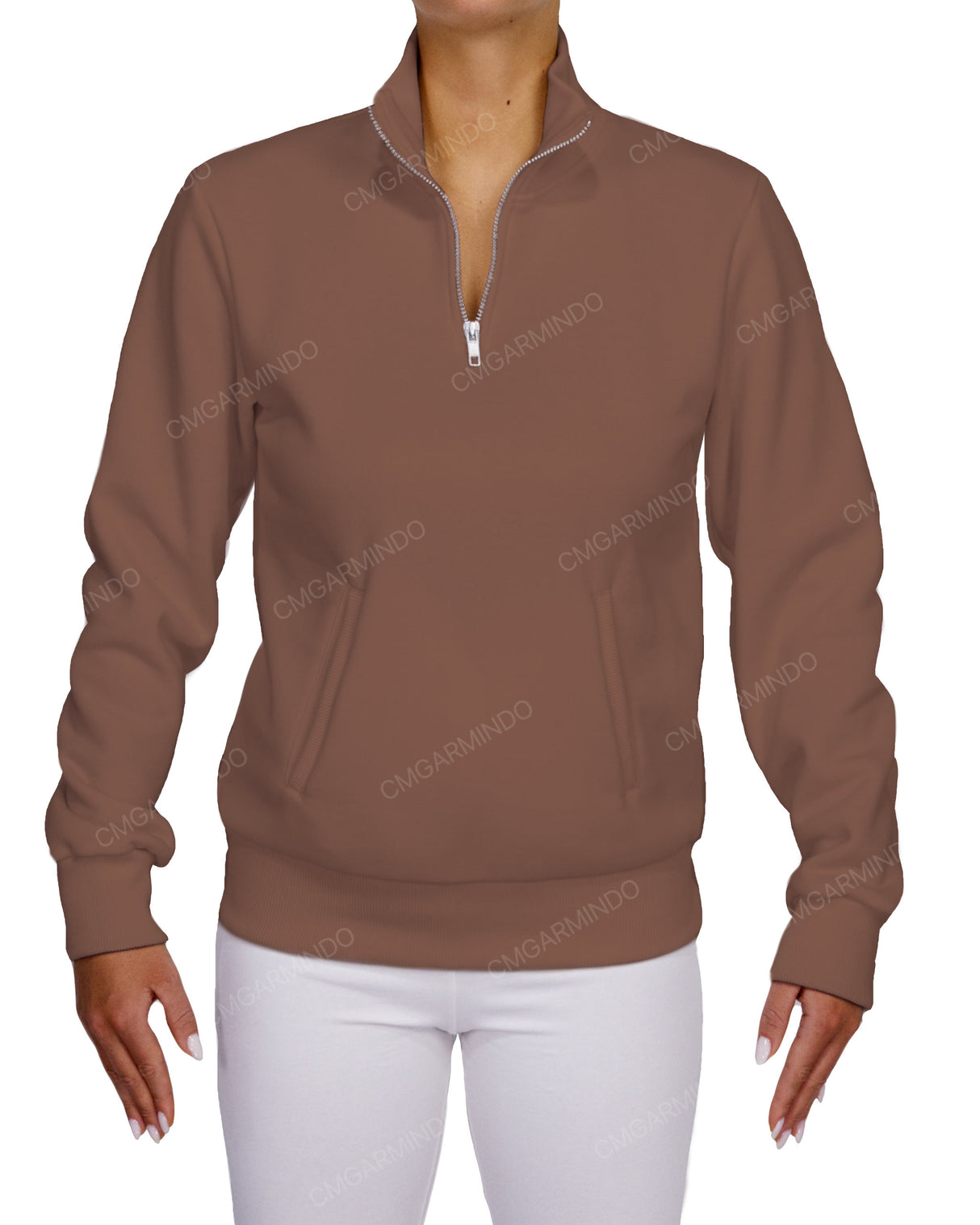 High Neck 1/4 Zip Sweatshirt