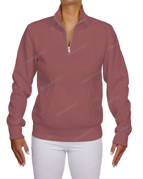 High Neck 1/4 Zip Sweatshirt