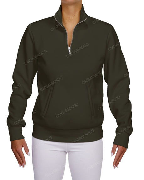 High Neck 1/4 Zip Sweatshirt
