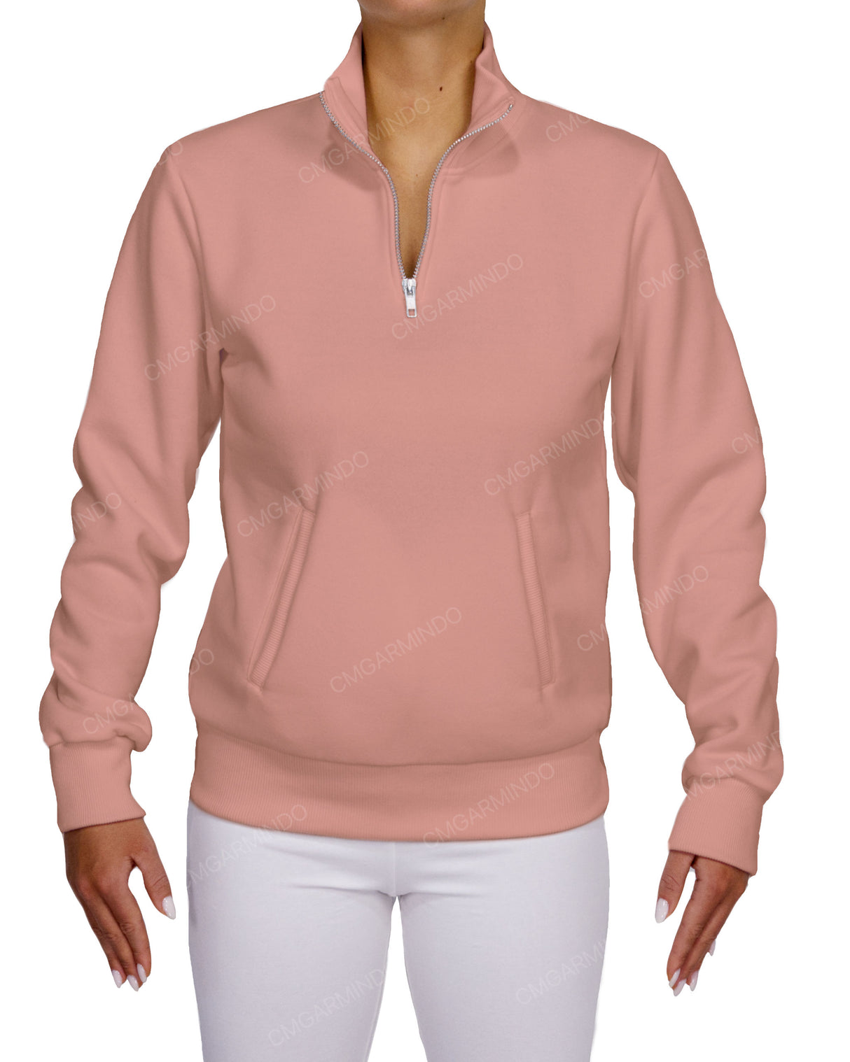 High Neck 1/4 Zip Sweatshirt