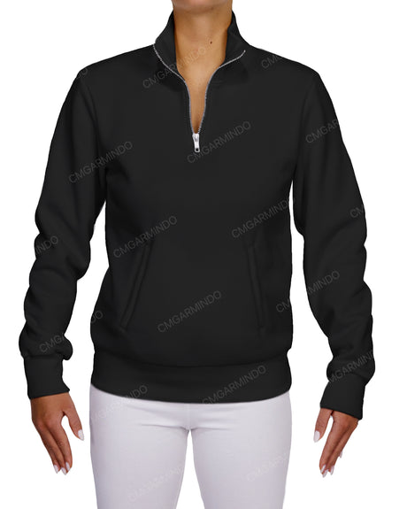 High Neck 1/4 Zip Sweatshirt