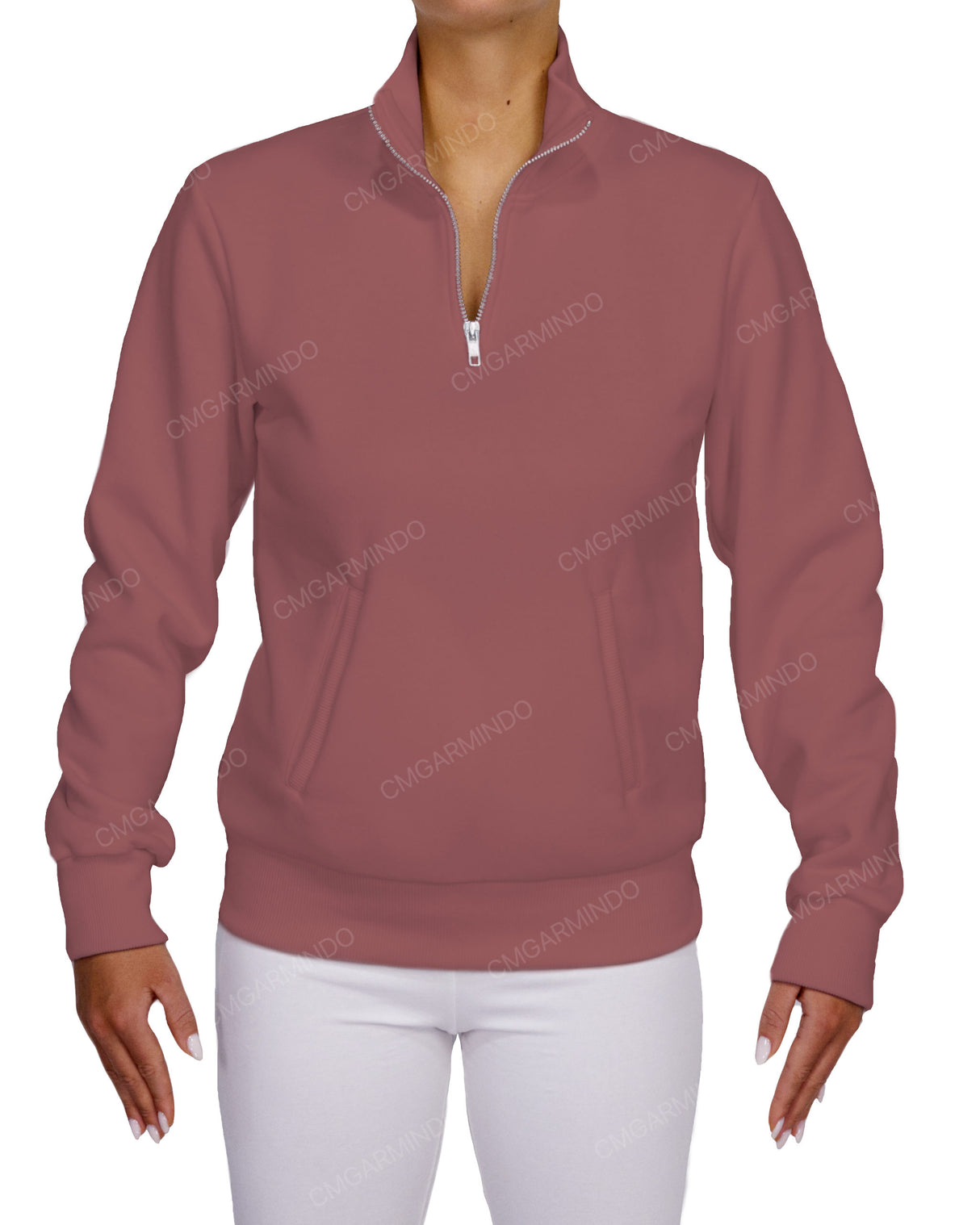 High Neck 1/4 Zip Sweatshirt