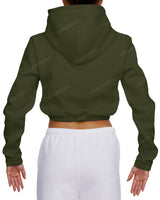 Elastic Hem Crop Hoodie