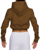 Elastic Hem Crop Hoodie